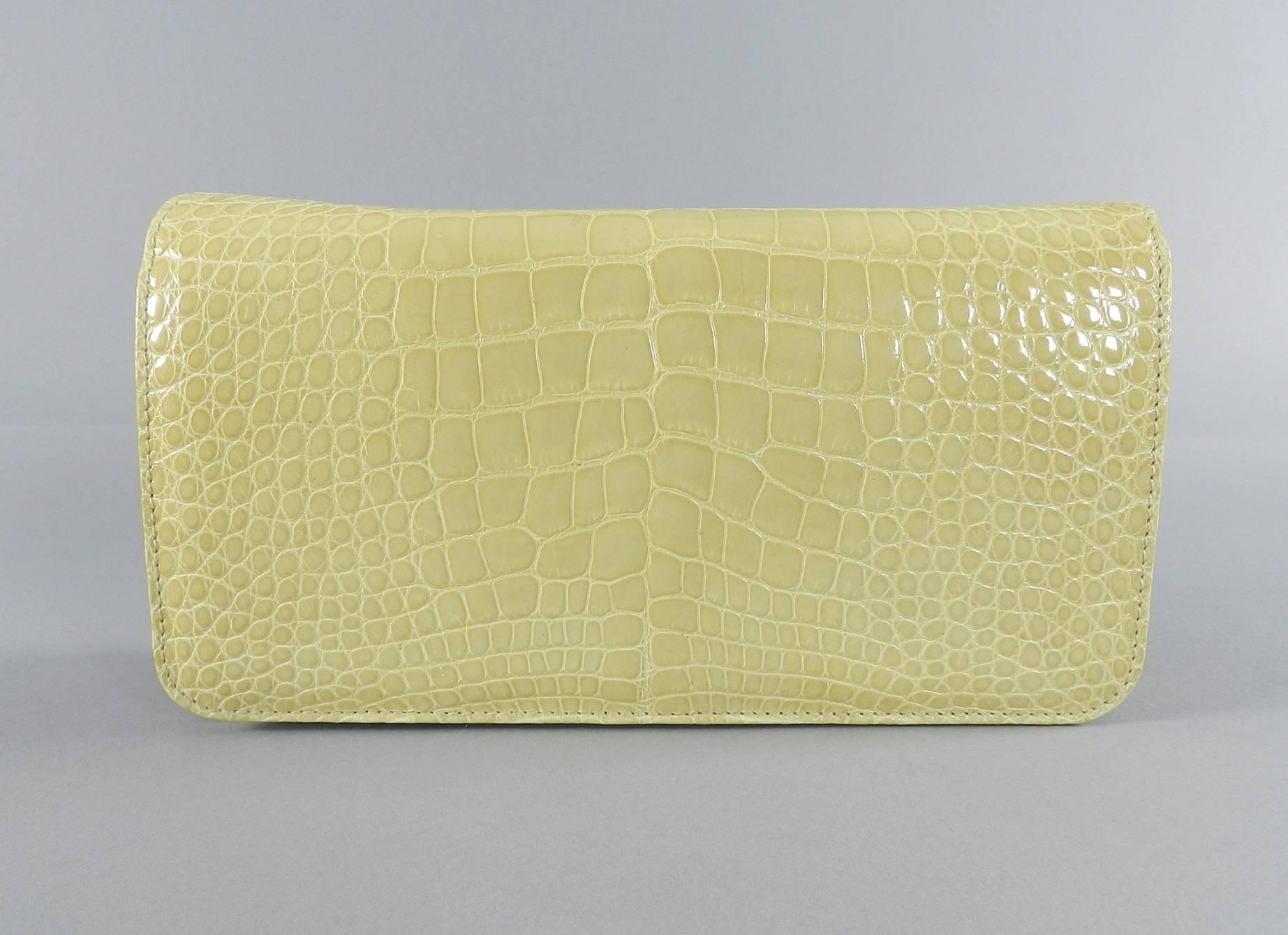 Manolo Blahnik Crocodile Clutch / Shoulder Bag 5