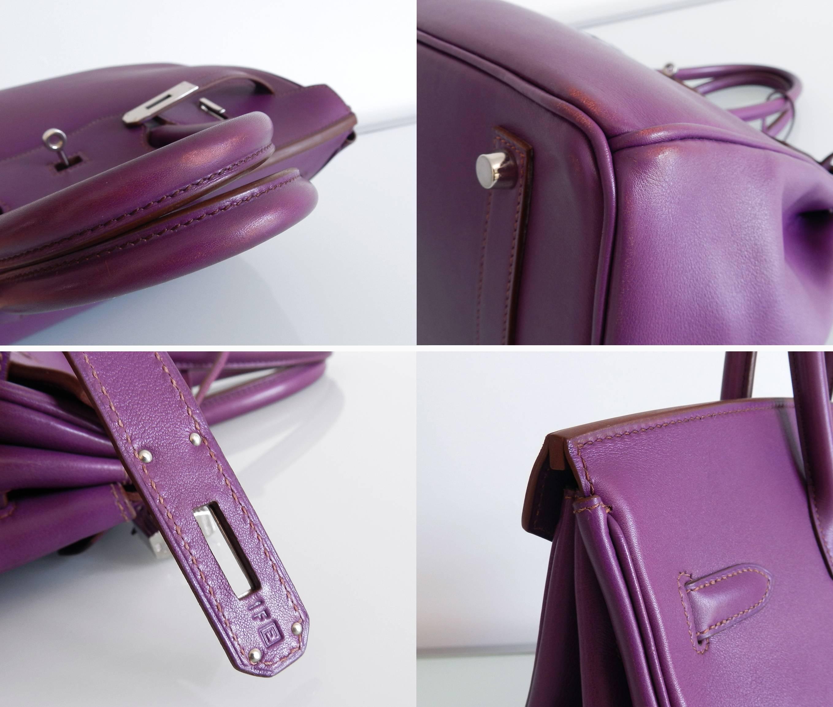 Hermes Purple Birkin 35 in Ultraviolet, Swift leather and Palladium 1