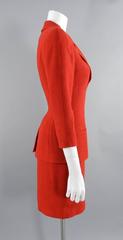 Chanel 98A Red Wool Skirt Suit - Supermodel Era