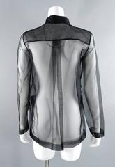 Chanel 07P Sheer Black Organza Silk Runway Jacket