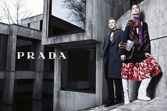 Prada Fall 2014 Runway Silver Vitello Soft Double Bag Purse