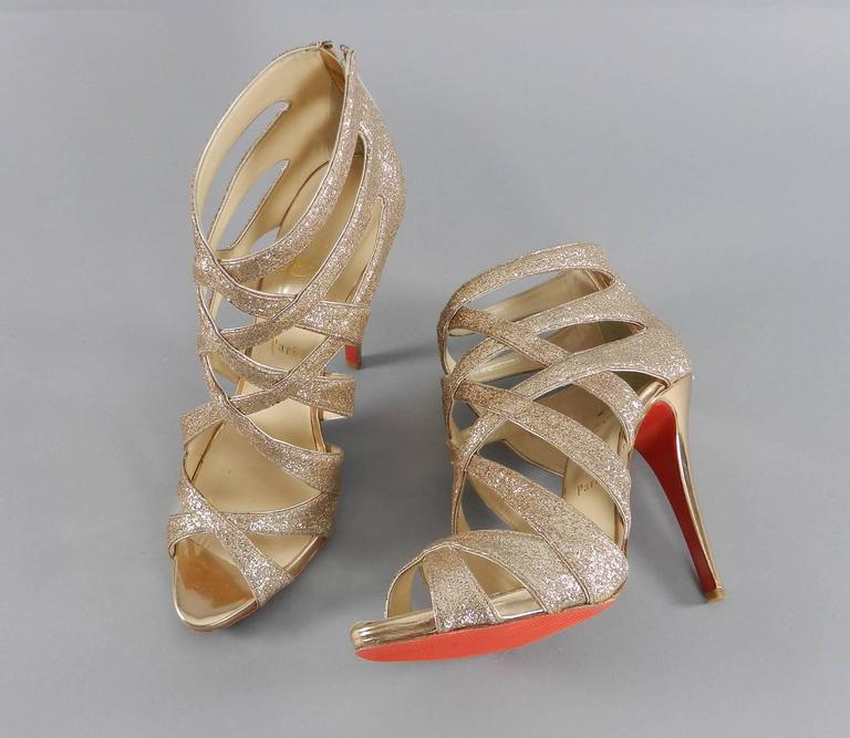 gold glitter gladiator sandals