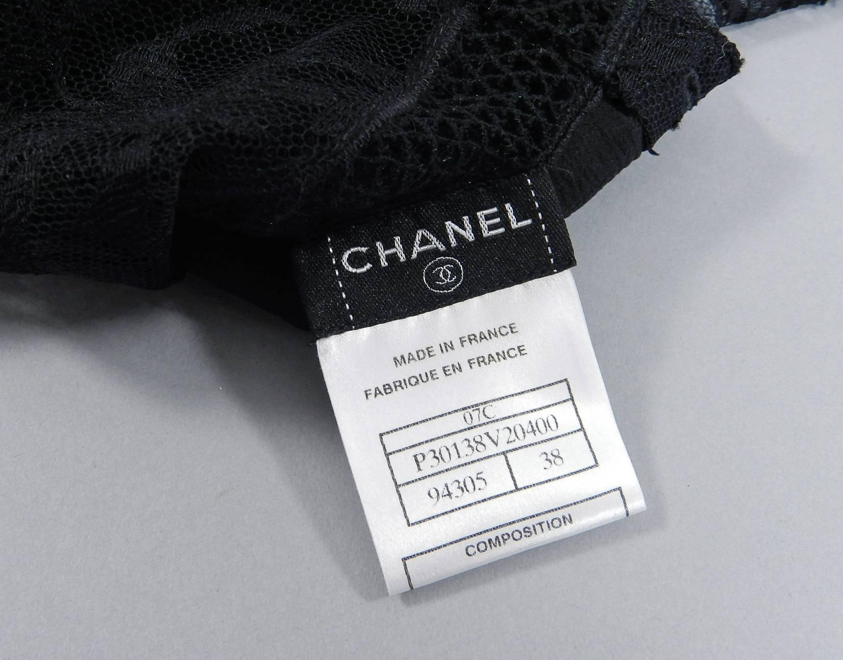 Chanel 07C Black Lace Runway Top Shirt  3