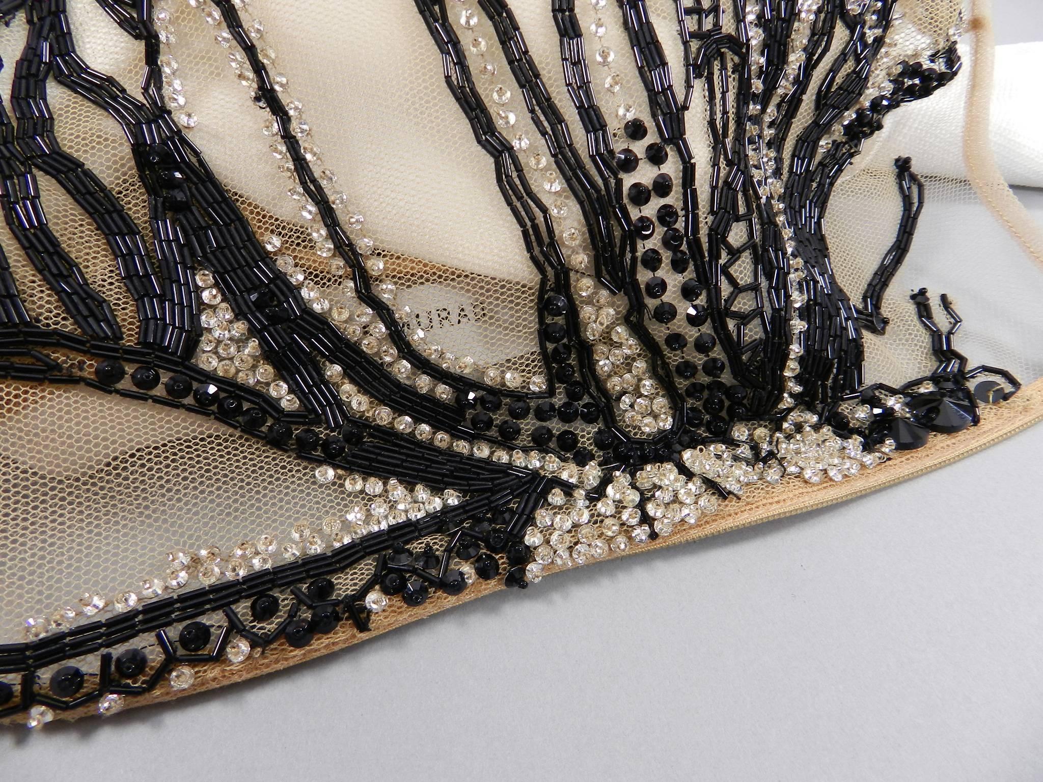 Zuhair Murad White and Black Beaded Butterfly Gown Dress 2
