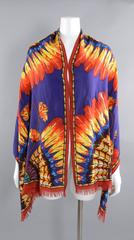 Hermes Brazil Large Cashmere Blend Scarf Shawl – Red Feathers