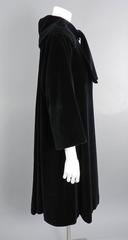 Hardy Amies Vintage 1950's Black Velvet Dinner Coat