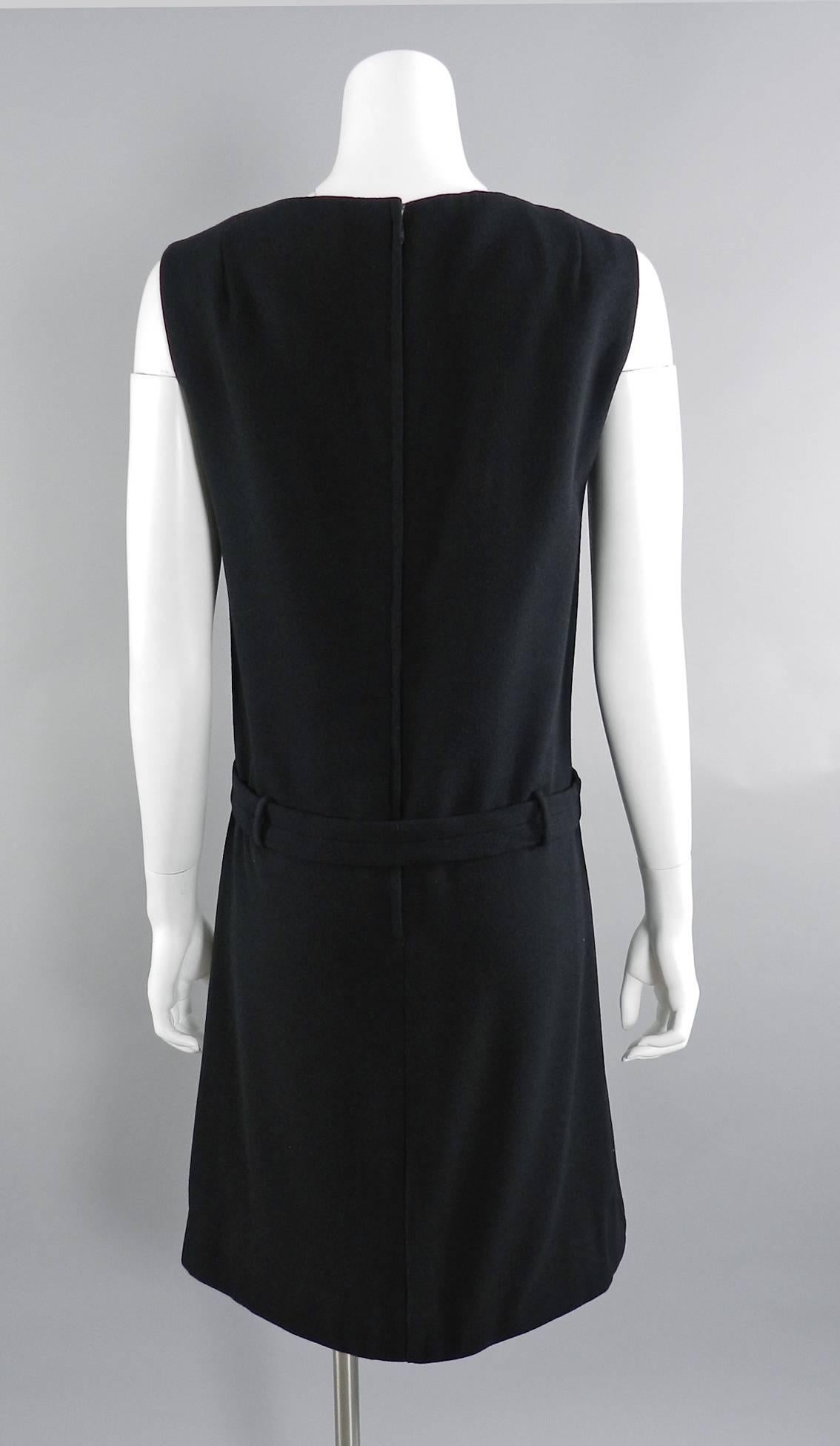 Bill Blass 1960's Vintage Black Sleeveless Dress In Excellent Condition In Toronto, ON
