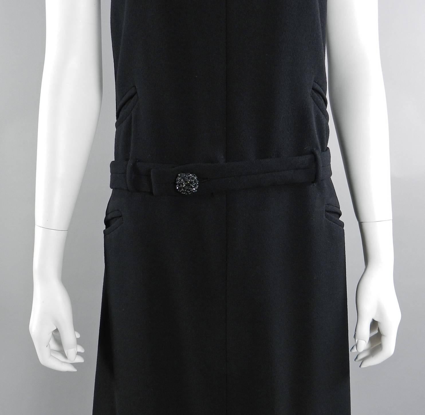 Women's Bill Blass 1960's Vintage Black Sleeveless Dress