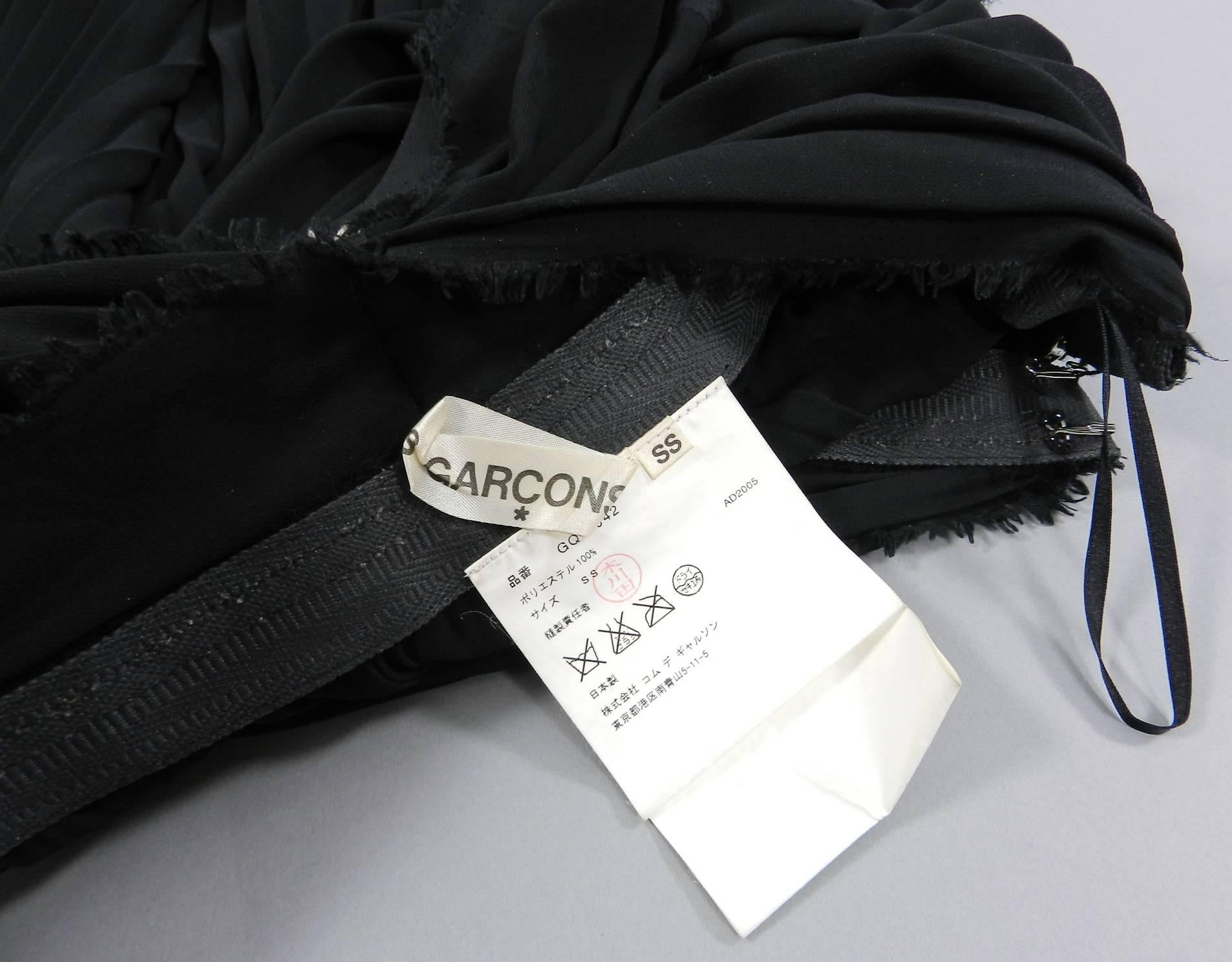 Women's Comme des Garcons Sheer Black Pleated Skirt
