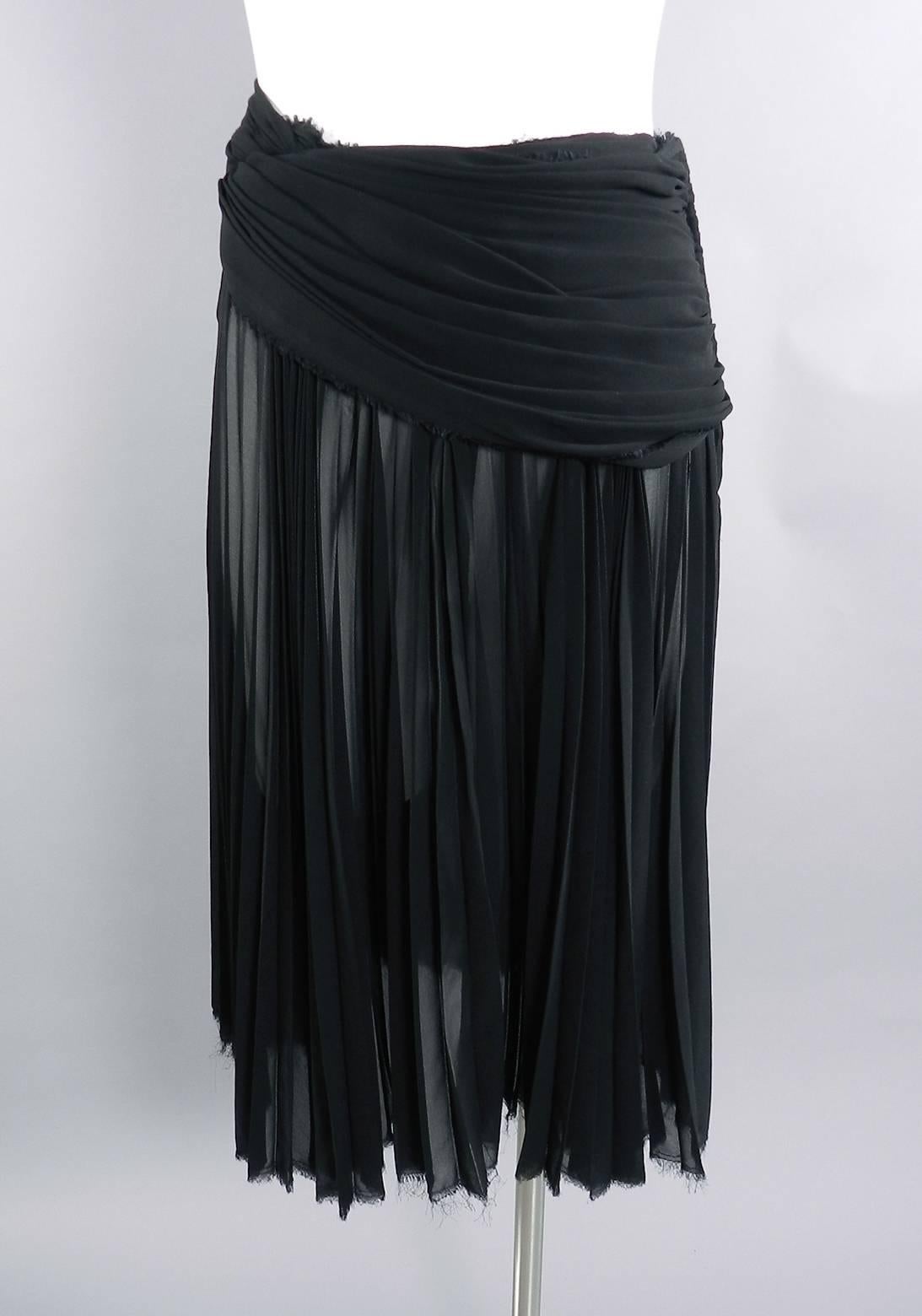 Comme des Garcons Sheer Black Pleated Skirt 1