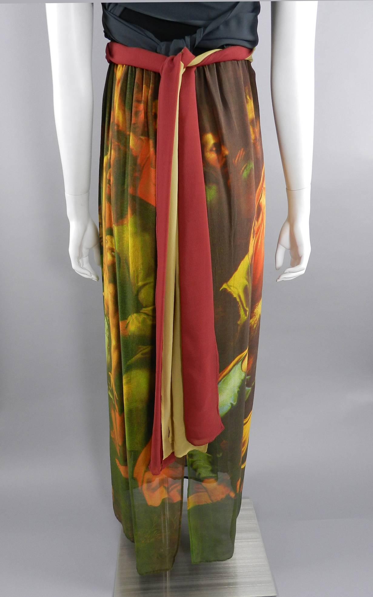 Women's Dolce & Gabbana 1990 Runway Sheer Raphael Renaissance Painting Dress