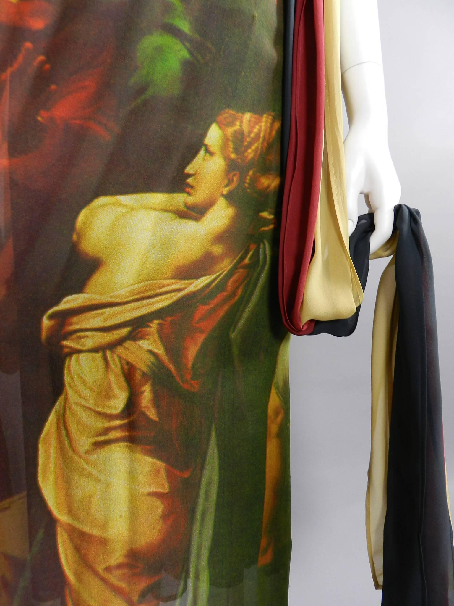 Dolce & Gabbana 1990 Runway Sheer Raphael Renaissance Painting Dress 1