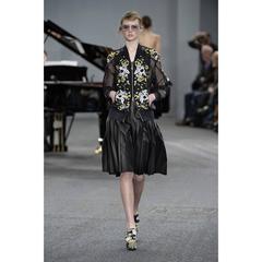 Erdem Danni Sheer Organza Silk Embroidered Bomber Jacket