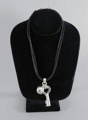 Barry Kieselstein Cord Sterling and Leather Vintage 1999 Key and Lock Necklace