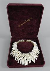 Eileen Coyne Long Biwa Freshwater Pearl Layered Bib Necklace