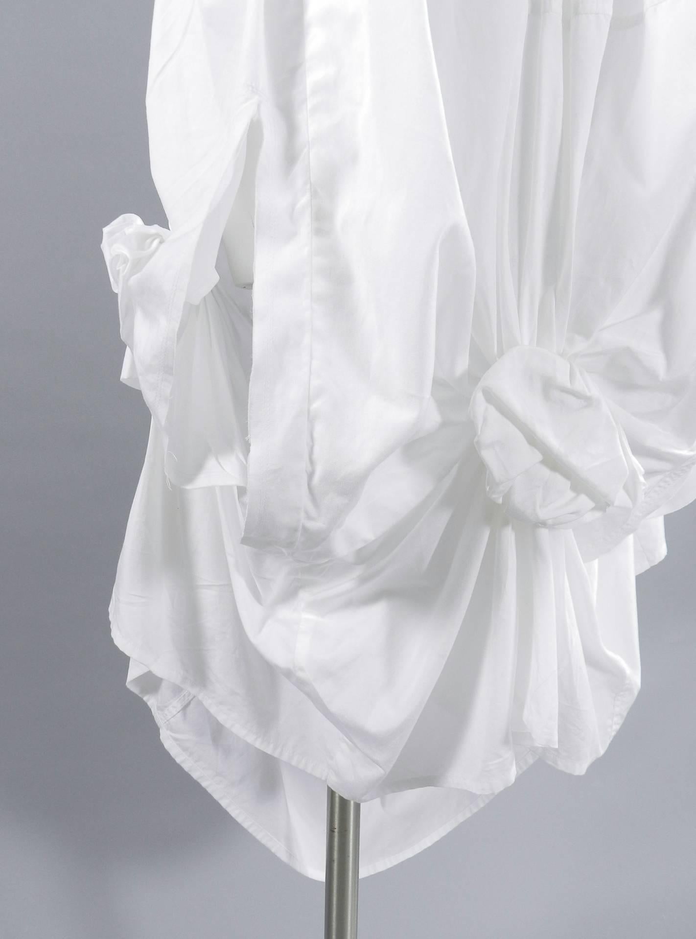 Comme des Garcons White Cotton Skirt with Rosettes 1