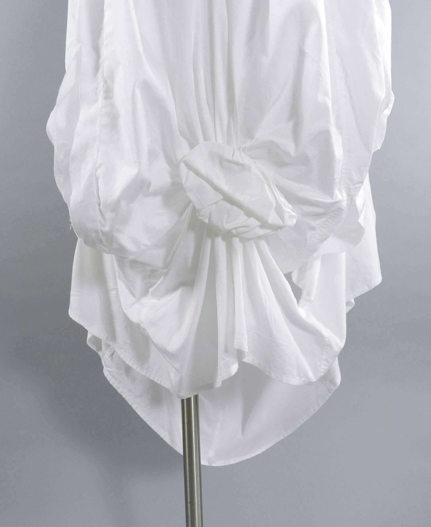 Comme des Garcons White Cotton Skirt with Rosettes 2