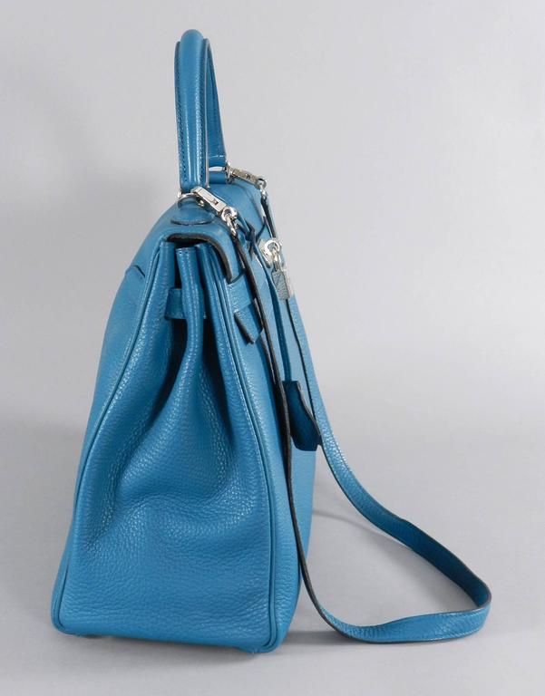 Hermes Cobalt Kelly Retourne 35 cm Togo Leather Bag at 1stDibs