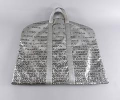 Chanel 2009 Unlimited Silver 3pc Travel Set - Garment bag, purse, makeup