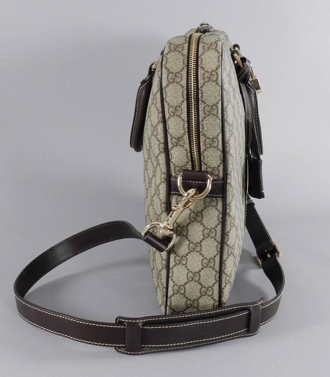 Gucci Supreme Monogam Briefcase / Laptop Messenger Bag at 1stdibs