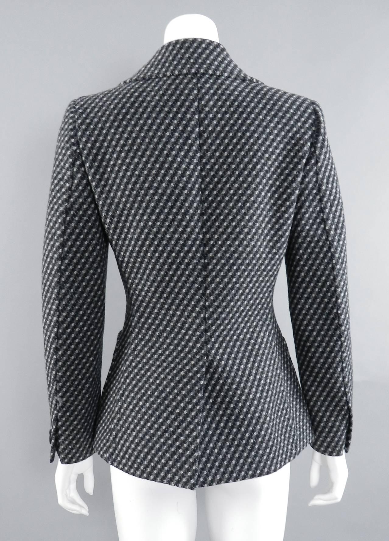Black Prada Fall 2014 Grey Wool Jacket 