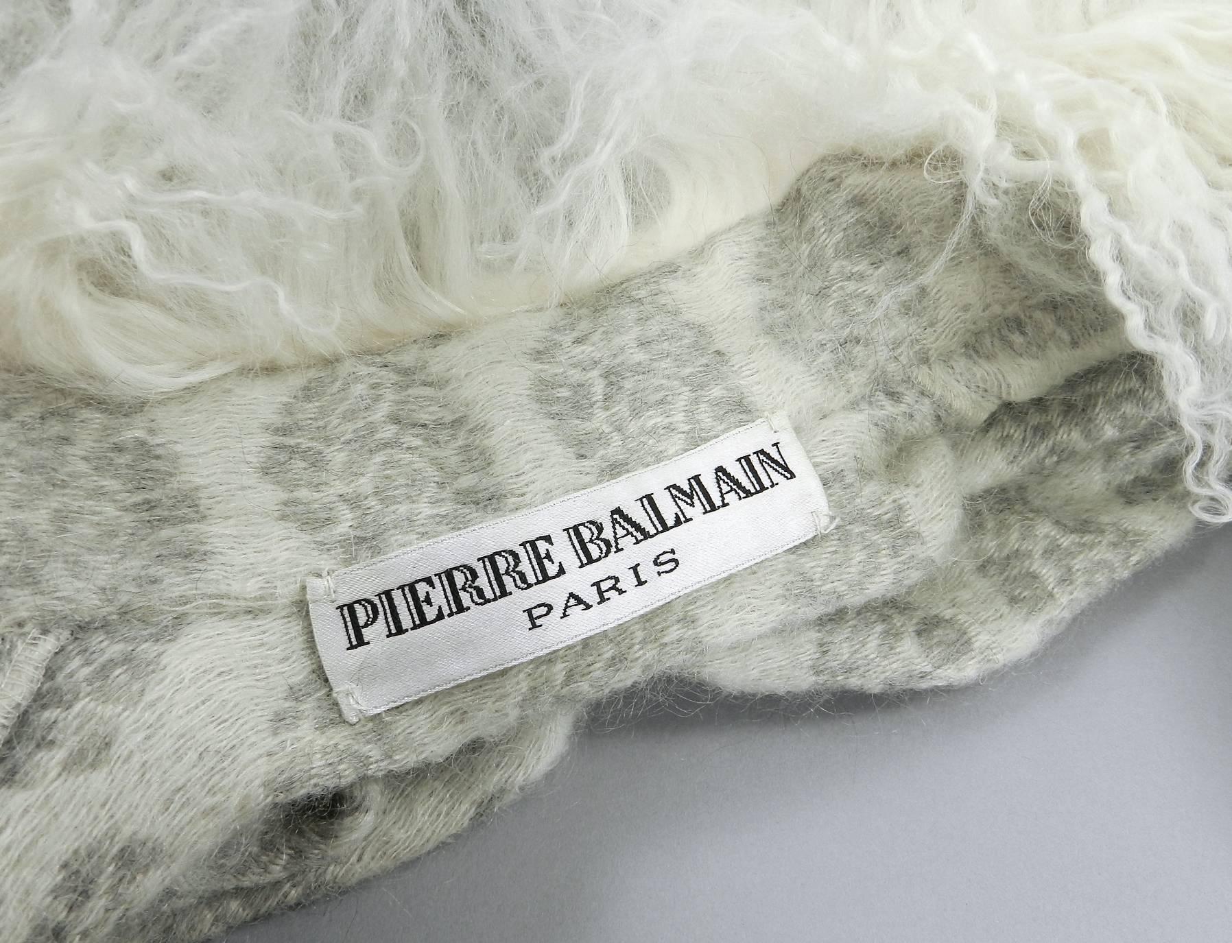 Women's Pierre Balmain Haute Couture by Oscar de la Renta Mongolian Fur Sweater Coat