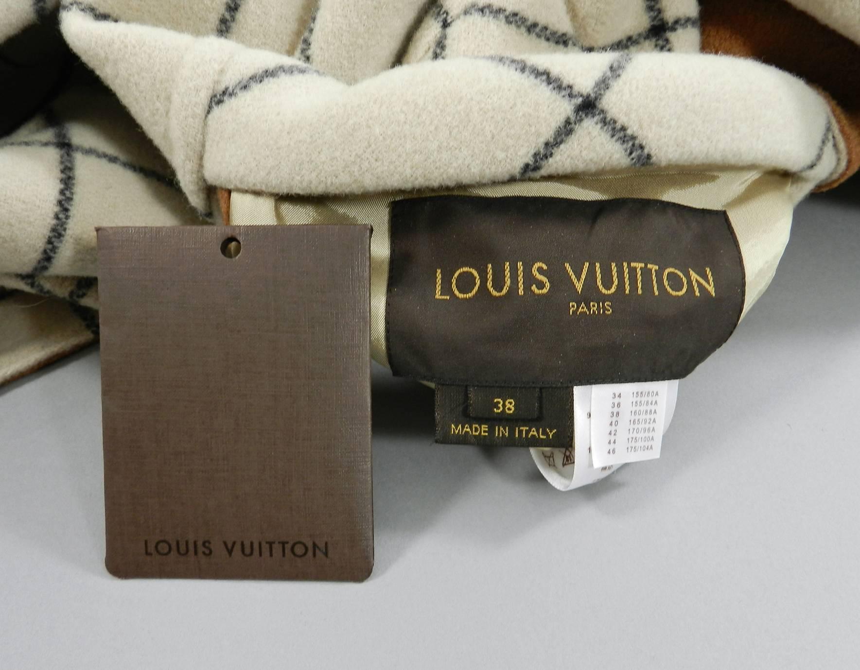 Louis vuitton Fall 2014 Reversible Ivory and Caramel Wool Coat 2