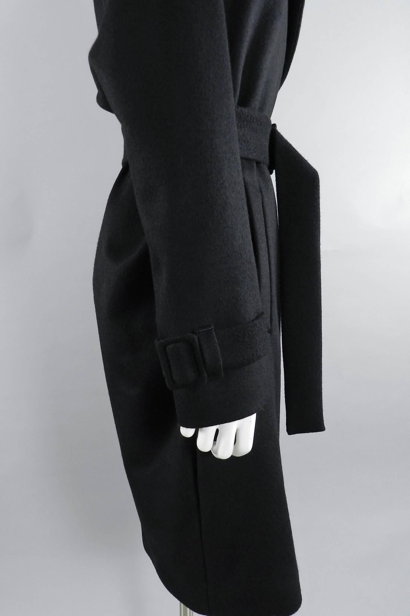 Women's Mugler Black Wool Belted Coat