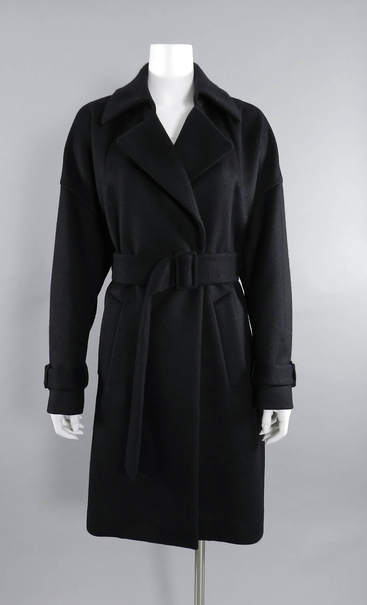 Mugler Black Wool Belted Coat 3