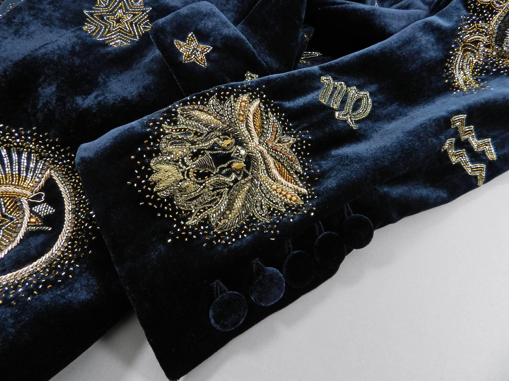 Women's Emilio Pucci Fal 2015 Blue Velvet Zodiac Jacket