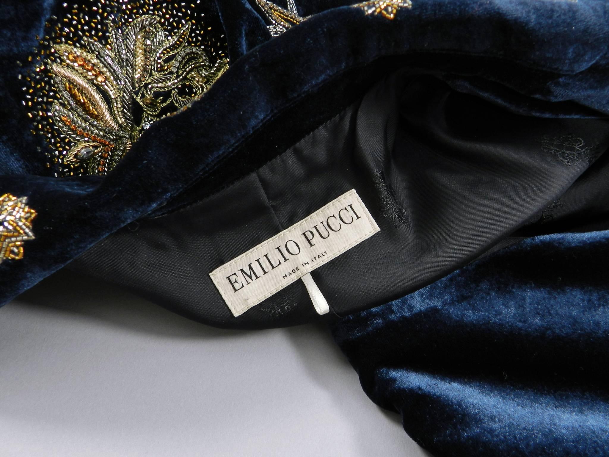 Emilio Pucci Fal 2015 Blue Velvet Zodiac Jacket 1