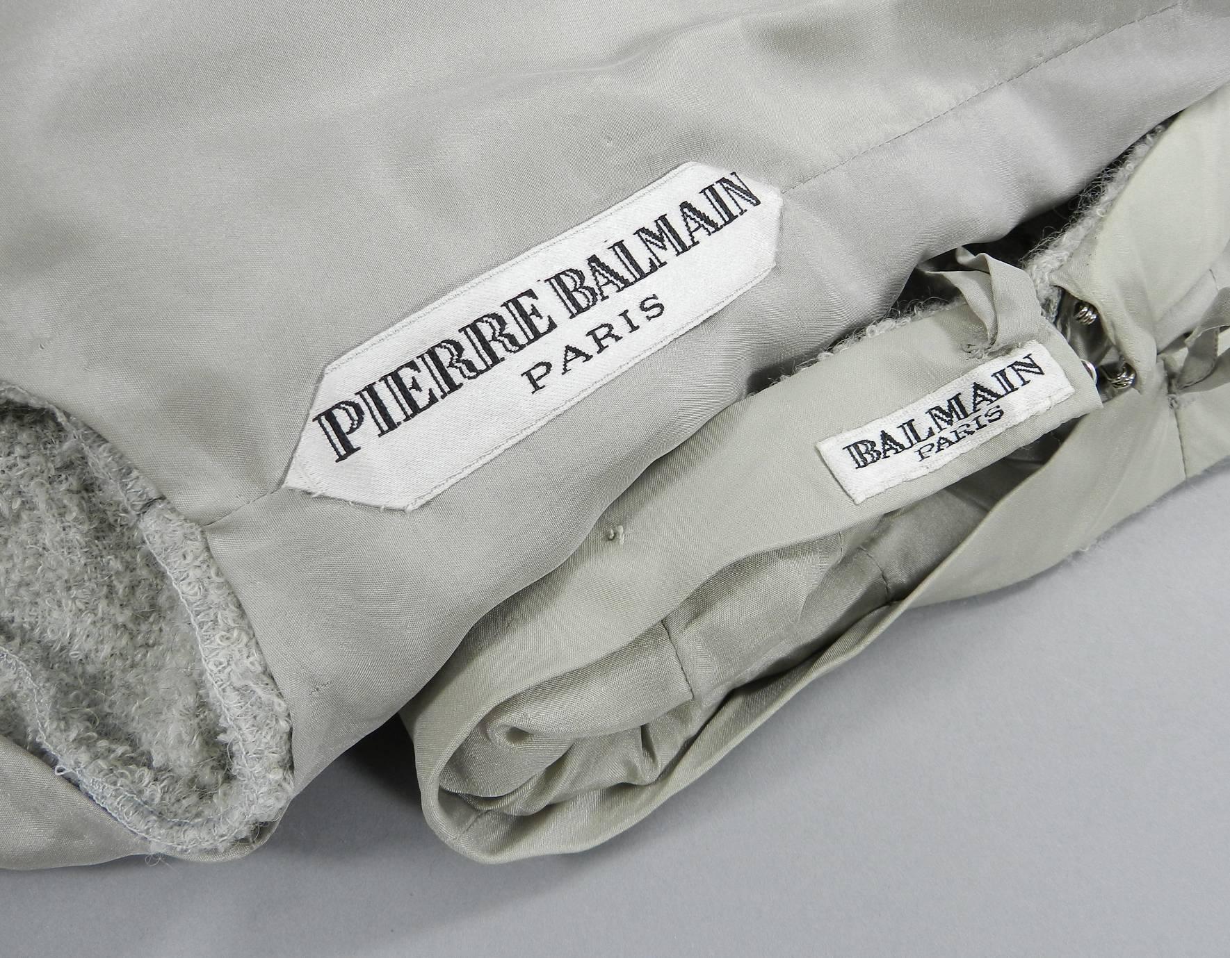 Pierre Balmain Haute Couture by Oscar de la Renta Winter 2000 Grey Skirt Suit 1