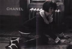 Chanel 08A Black Wool Jacket with White Silk Collar, Cuffs, Bustle