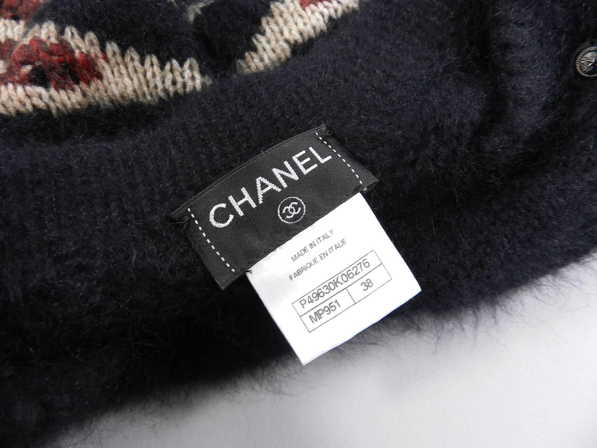 Chanel 14A pre-fall Paris Dallas Runway Western Knit Angora Fringed Skirt 3