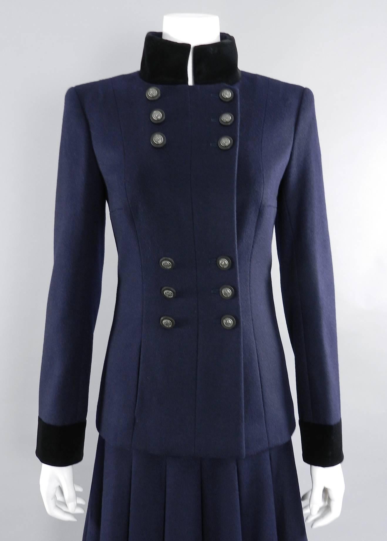 Chanel 2014 pre-fall paris dallas runway collection navy wool Military Jacket 2