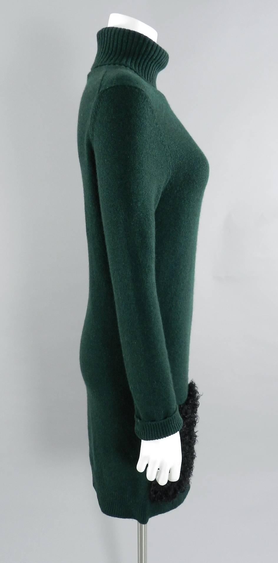 green cashmere dress