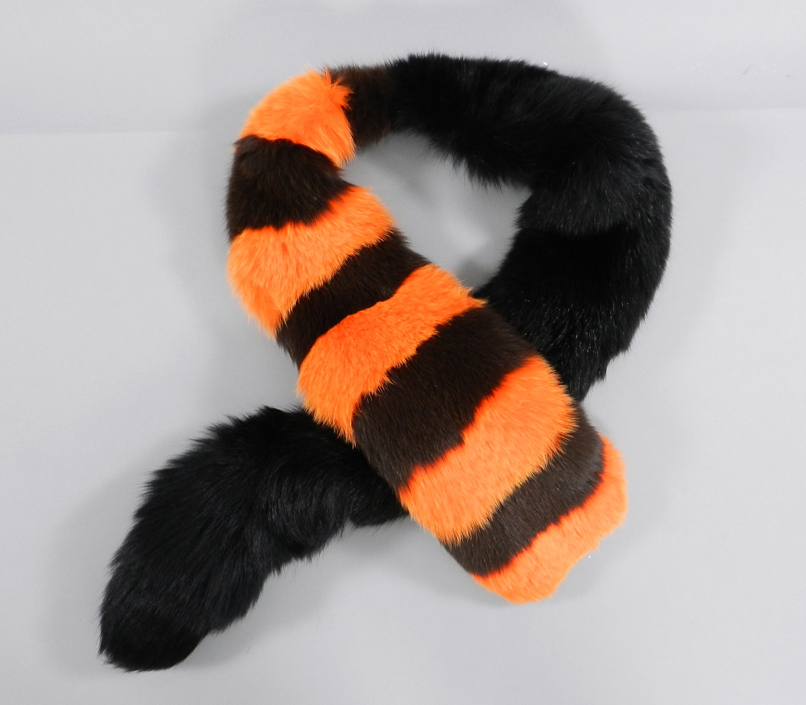 Prada Spring 2011 Runway Orange and Black Striped Fox Fur Stole / Scarf at  1stDibs | prada fur stole