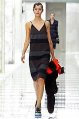 Prada Spring 2011 Runway Orange and Black Striped Fox Fur Stole / Scarf