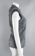 Maison Margiela Grey Goat Fur Vest with Zipper Detail