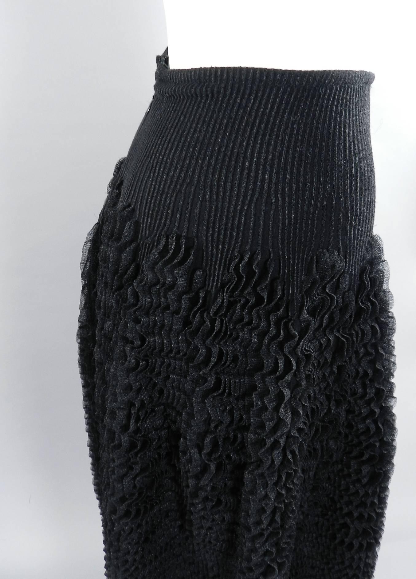 long black ruffle skirt
