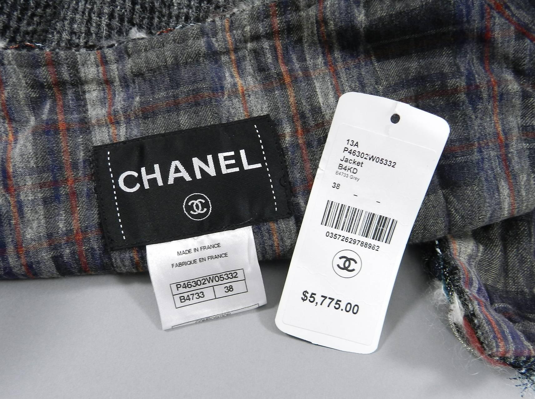 Chanel 13A Edinburg Grey Wool Runway Jacket 1