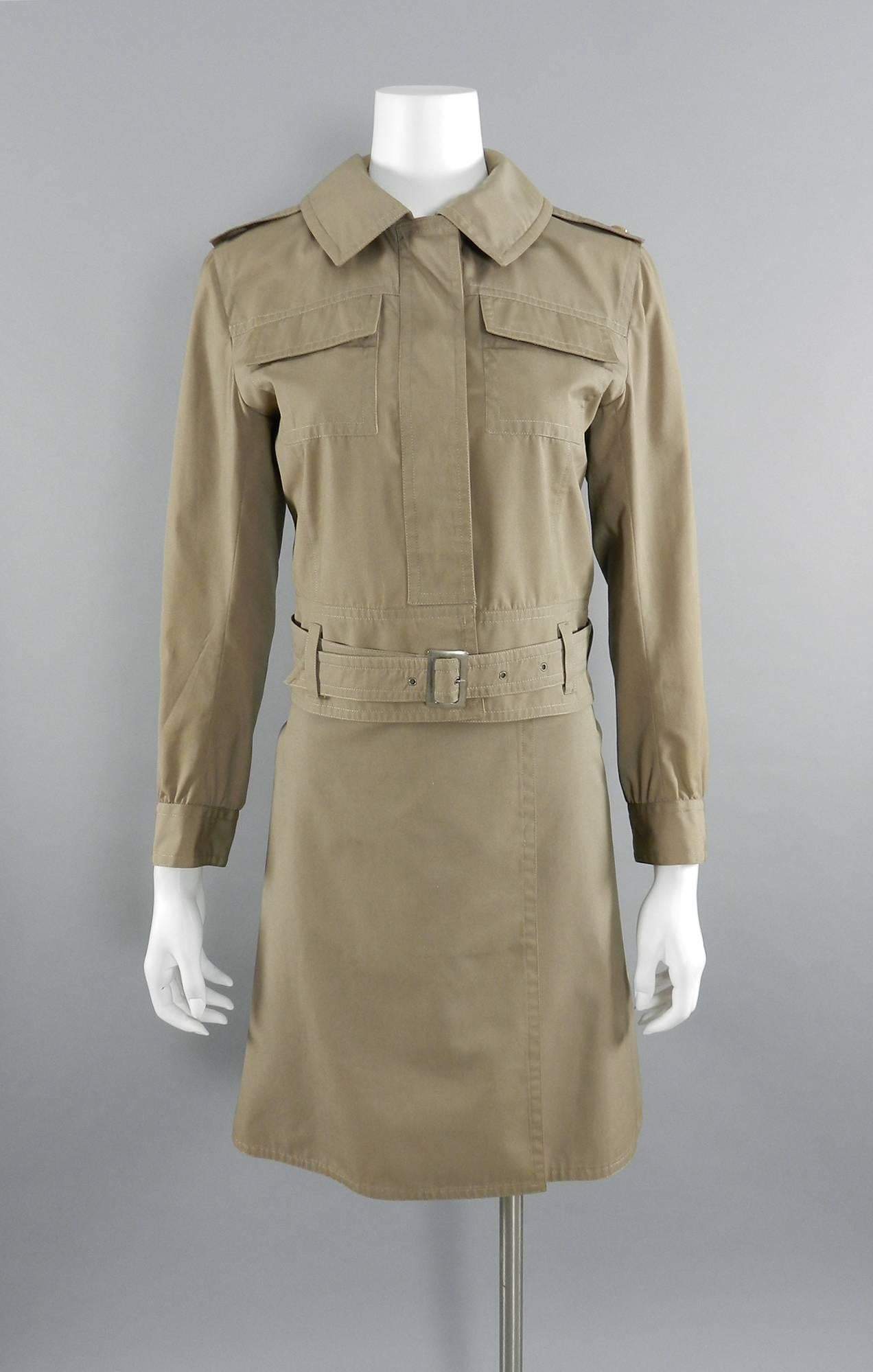 YSL Vintage 1968 La Saharienne Safari jacket and skirt set - Beige  2
