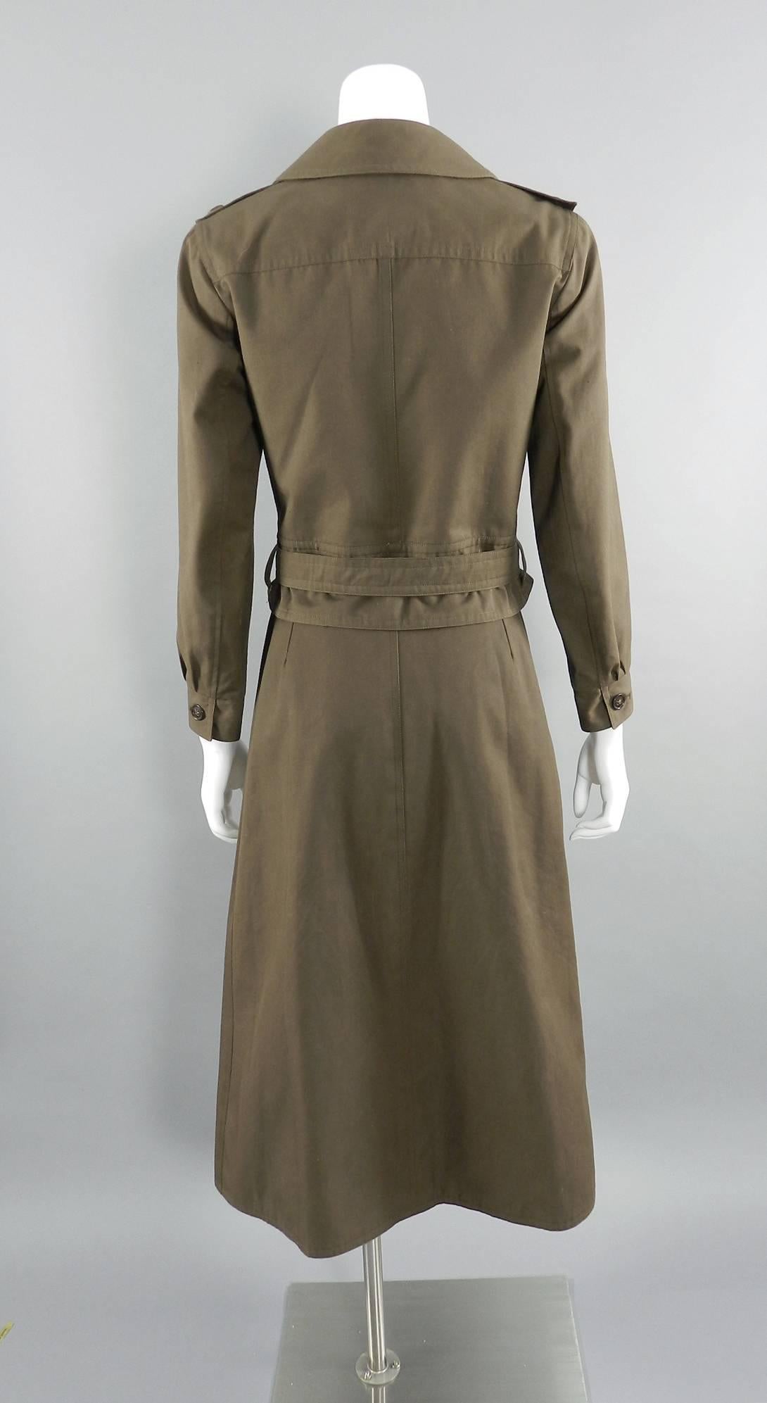 YSL Vintage 1968 La Saharienne Safari Jacket / Skirt Suit - Khaki Green  1