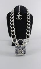 Chanel 14A Supermarket Runway Collection Tweed Padlock Necklace