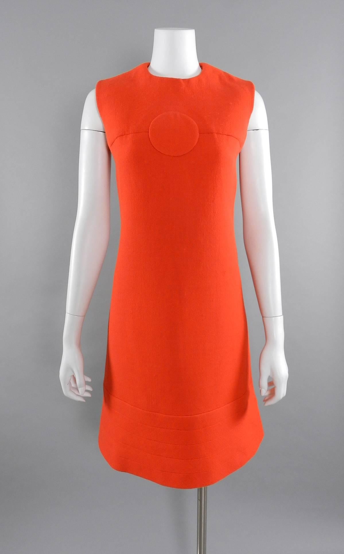 orange wool dress