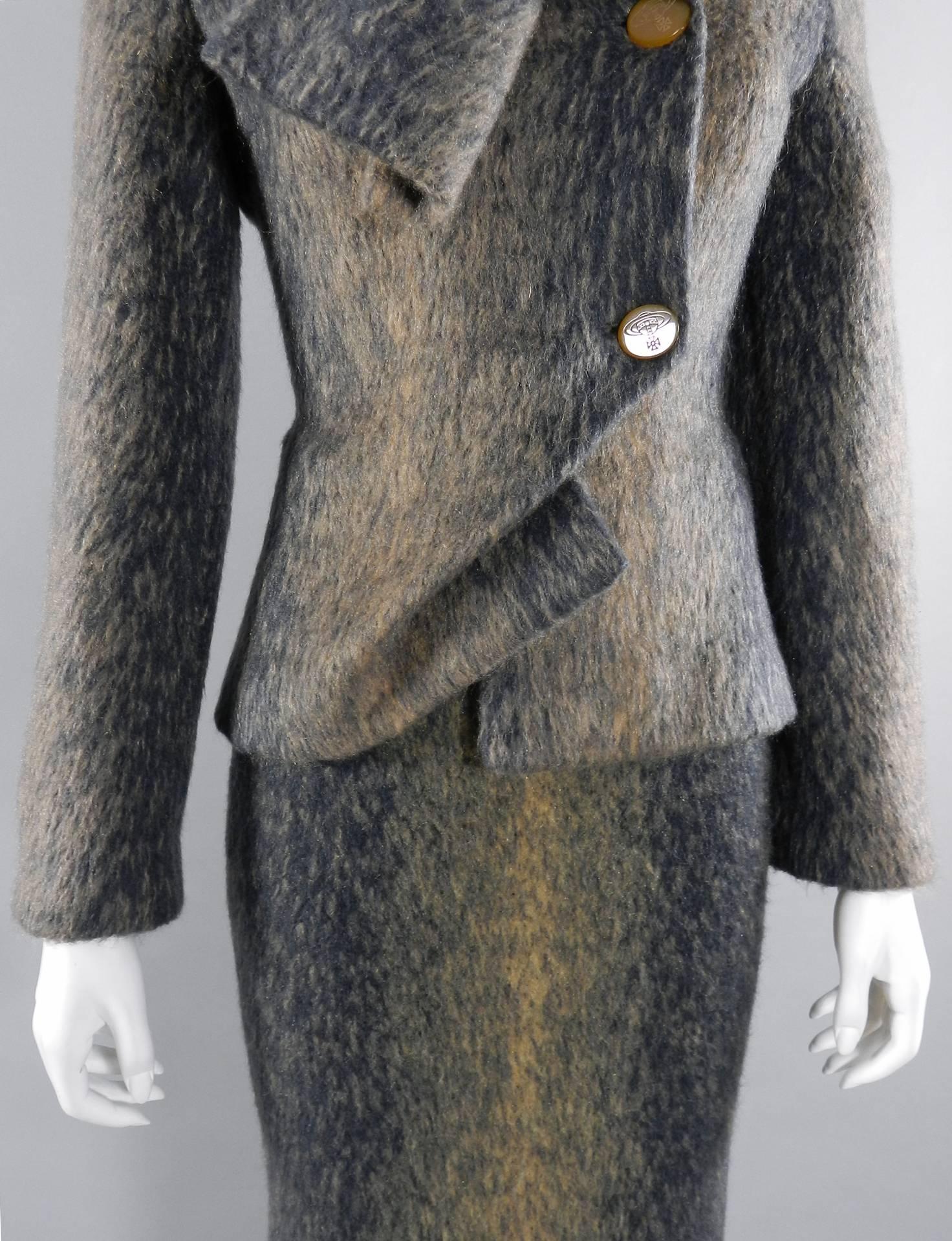 Gray vivienne westwood Grey / brown Mohair Blend Skirt Suit