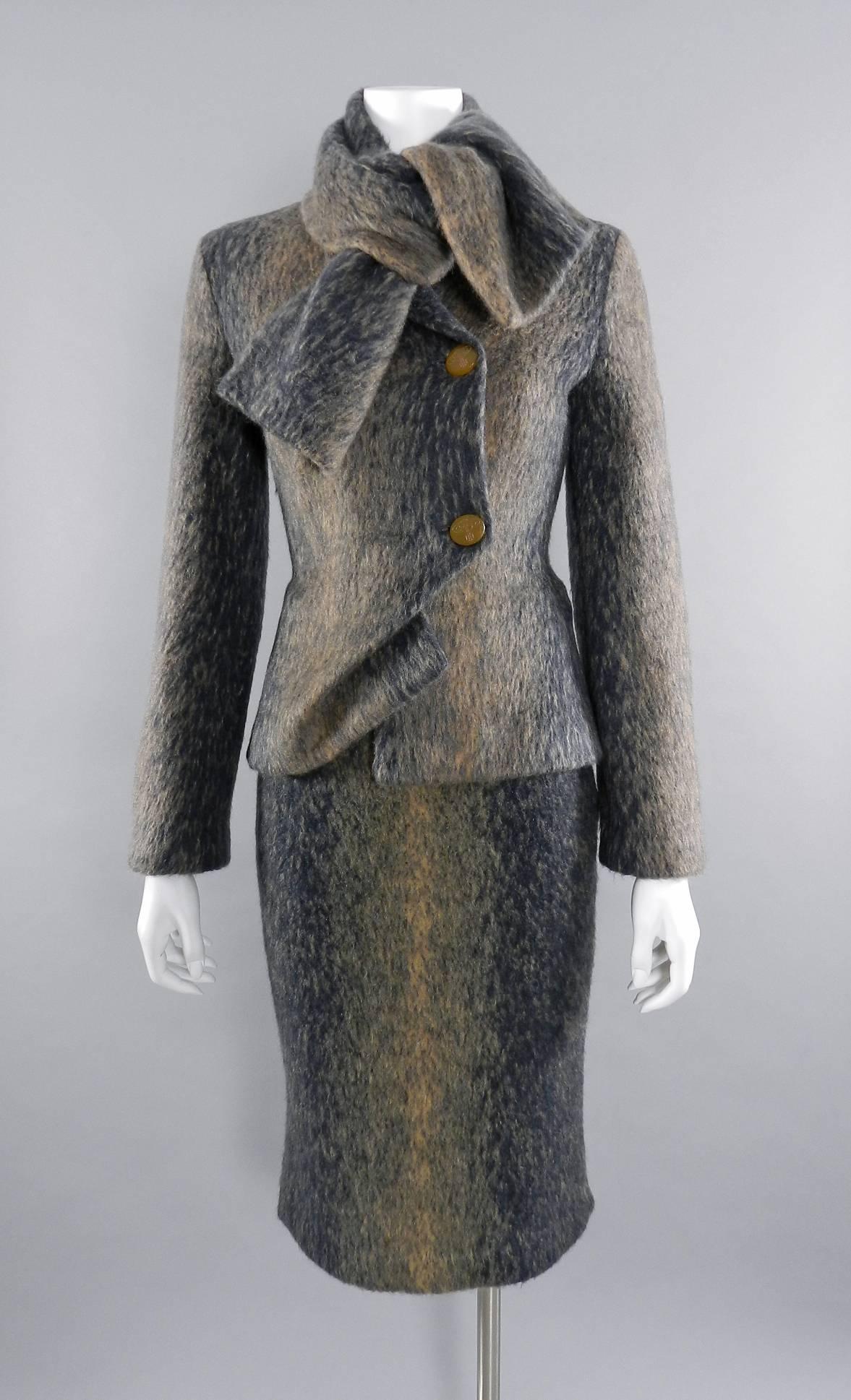 vivienne westwood Grey / brown Mohair Blend Skirt Suit 4