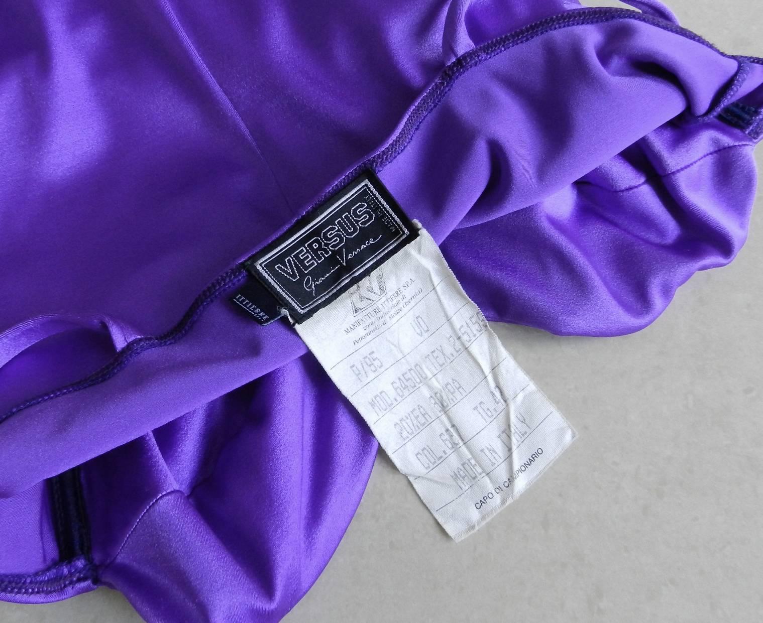 Women's Versus by Gianni Versace Vintage Spring 1994 Electric purple Bodycon Dress