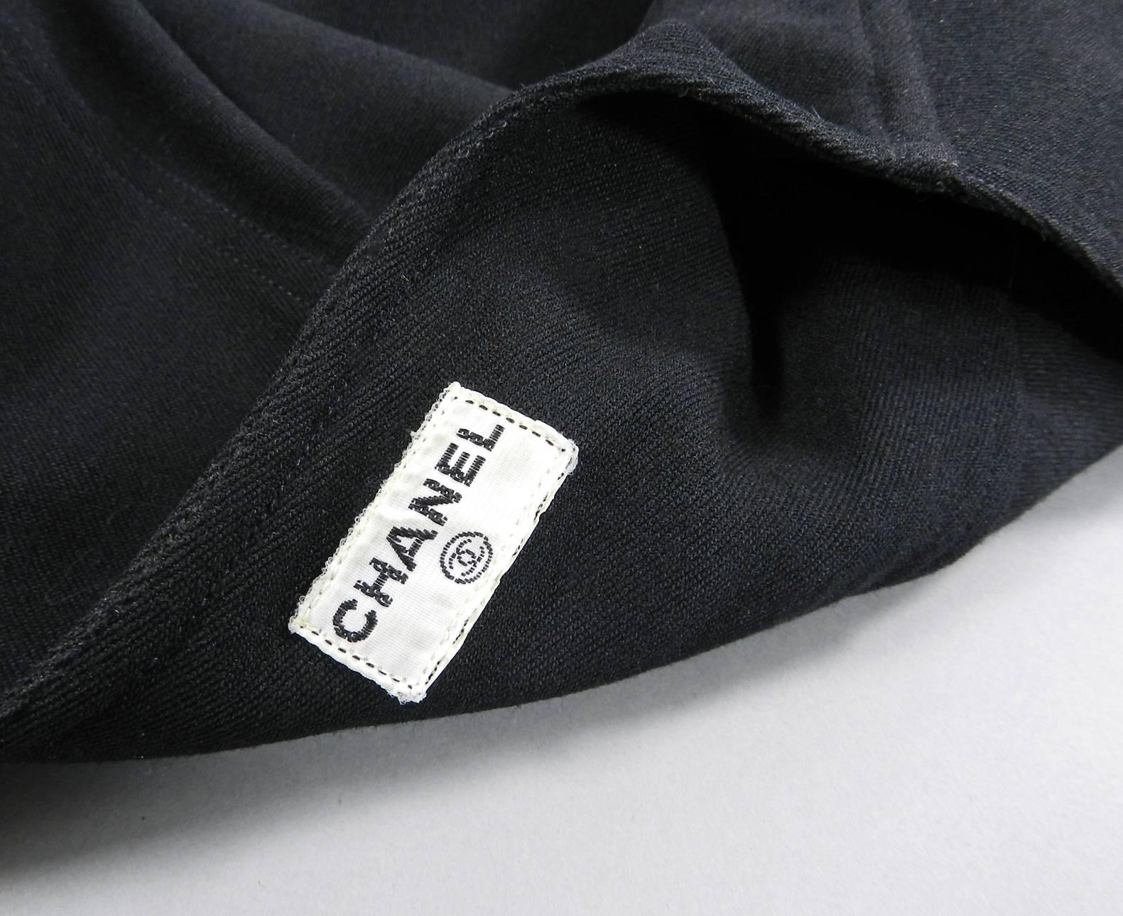 Chanel 1990's Black Rayon Jacket with Gold CC logo buttons 1
