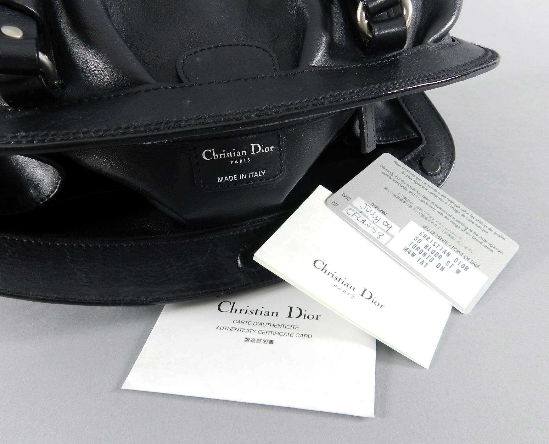 Christian Dior Black Handbag with Braided Handles For Sale 3